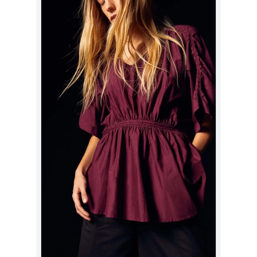 Merlette Silas Blouse in‎ Fig – NWT – 100% Cotton Poplin – Size Medium